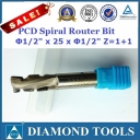 Φ12.7x25.4xΦ12.7 Z1+1 PCD金刚石螺旋柄铣刀